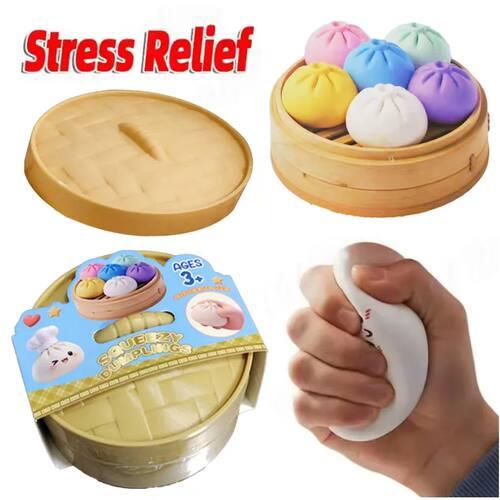 Colorful Dumpling Squishes Stress Balls Fidget Sensory Toys