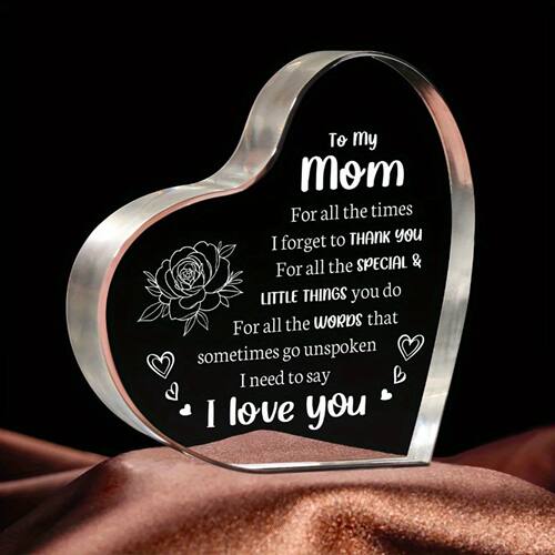 1PCS Mother's Day Gift Sign Heart Shaped Plaque Personalized
