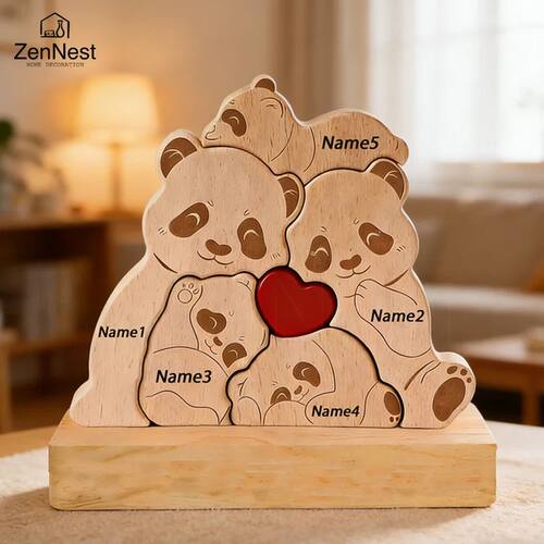 Personalized Wooden Bear Puzzle Home Decor Name Accommodates