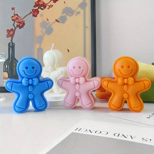 Christmas Gingerbread Man Candle Mold, Suitable for Christma