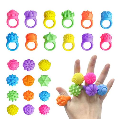 1/6/12PCS Sensory Rings Spinner Fidget Toys Anxiety Stress R