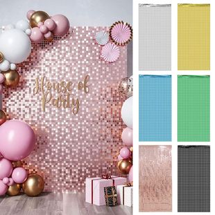 Curtain Background Cloth Rose Party Rain Birthday Decor Gold