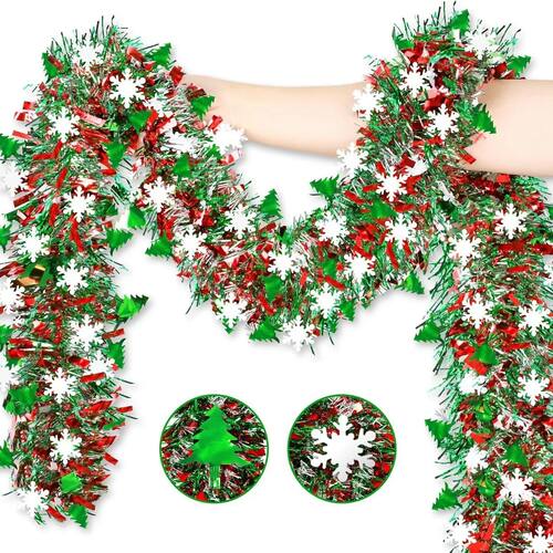 2M Christmas Snowflake Tel Garland Xmas Tree Decoration Chri