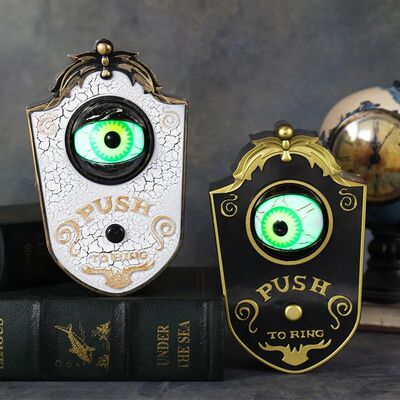 Halloween Creepy Eyeball Doorbell, Luminous Sound Light Hang