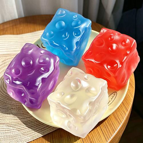 7cm Square Cheese Squishies Toy Vaseline Soft Simulated Tran