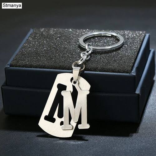Charm New 26 Letters Stainless Steel Key Chain Men Women key