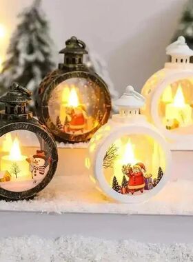 Christmas Round Glass Small Wind Light Decoration Retro Chri