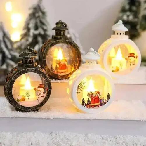 Christmas Round Glass Small Wind Light Decoration Retro Chri