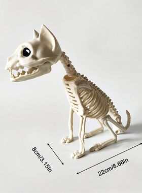 Fake Animal Skeleton Model Halloween Decor Dog Bat Spider Sc