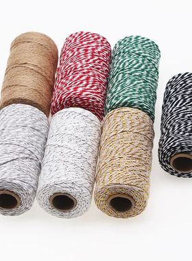 2mm*100m Christmas Twine Cotton Jute String Rope Cord Ribbon