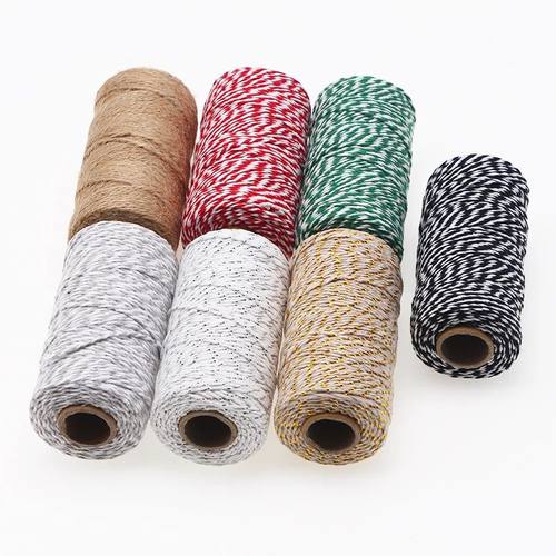 2mm*100m Christmas Twine Cotton Jute String Rope Cord Ribbon