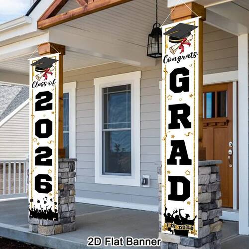 1pair Class of 2026 Graduation Banners Graduate Party Decora