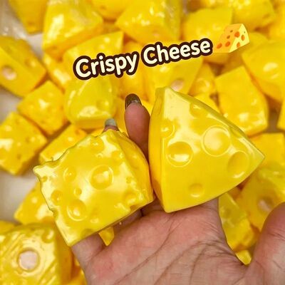Squishy Crunchy Cheese Stress Ball Squeeze Toy Simulation Cr