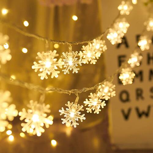 Runtowo 1.5M/3M/6M Christmas Snowflakes String Light, 2025 M