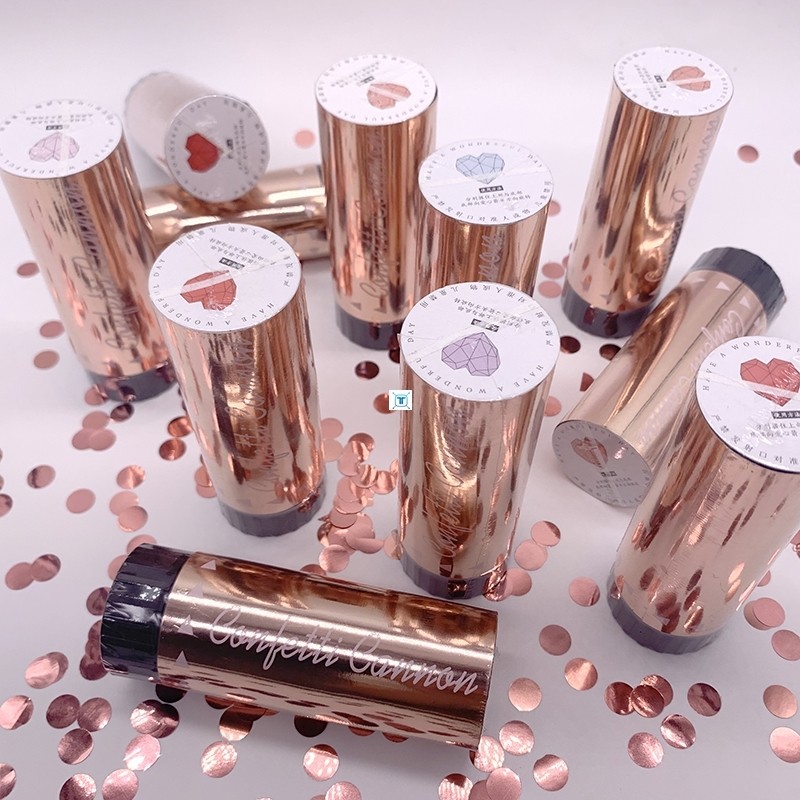 Metallic Rose Gold Confetti Party Popper Cannons Handheld图片