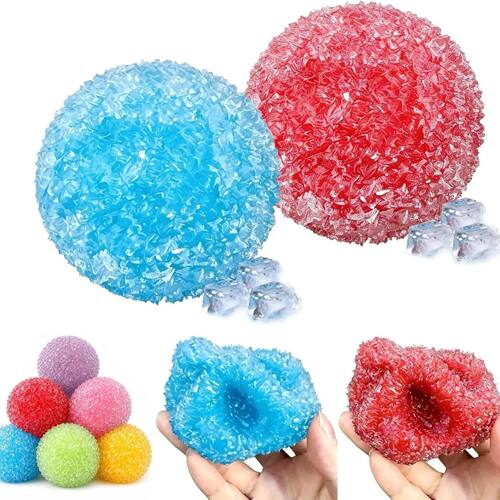 New Ice Sand Handmade Squishy Ball Moldable Crunch Sound Con