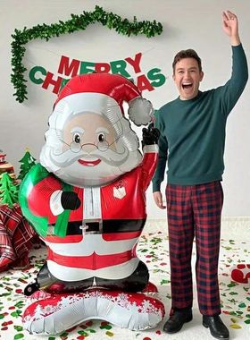 1/2pc Standing Santa Claus Foil Balloon, Christmas Decoratio