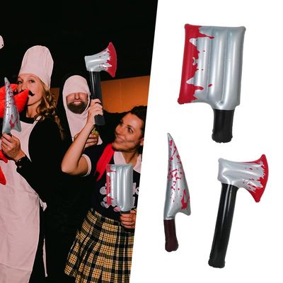 Halloween Bloody Inflatable Fake Knife Props Scary Pvc Toy H
