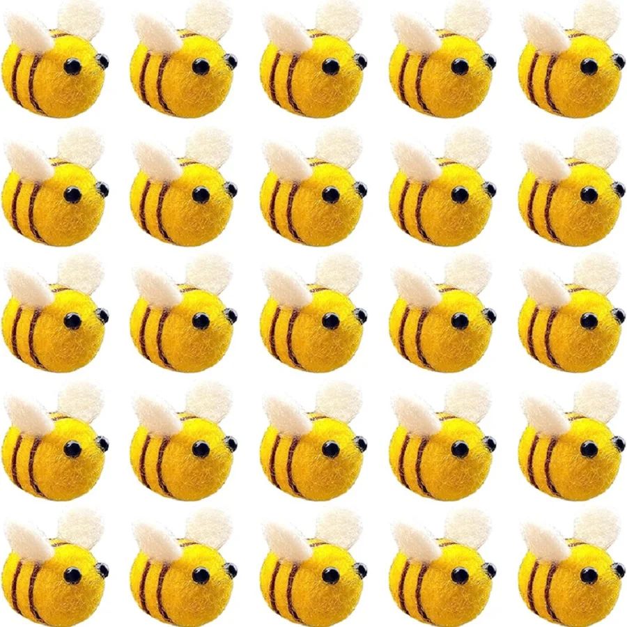 Felt Bee Pompom Decoration for Crafts Home Decor Wool Bee Ch