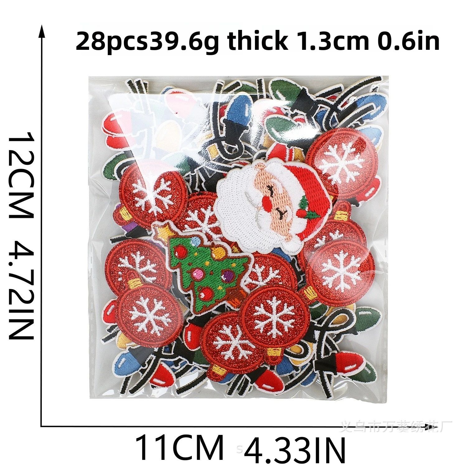 Christmas Light Strip Embroidery Cloth Patch Snowflake Chris