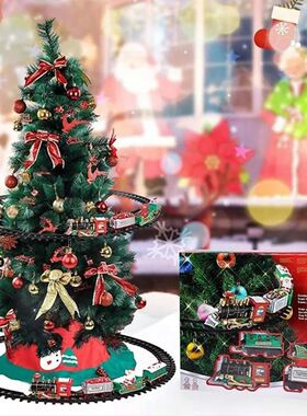 Christmas Realistic Electric Train Set,Easy To Ass-emble & S