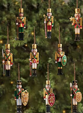 12pc Classic Christmas Nutcracker 2D Wooden Hanging for Fest