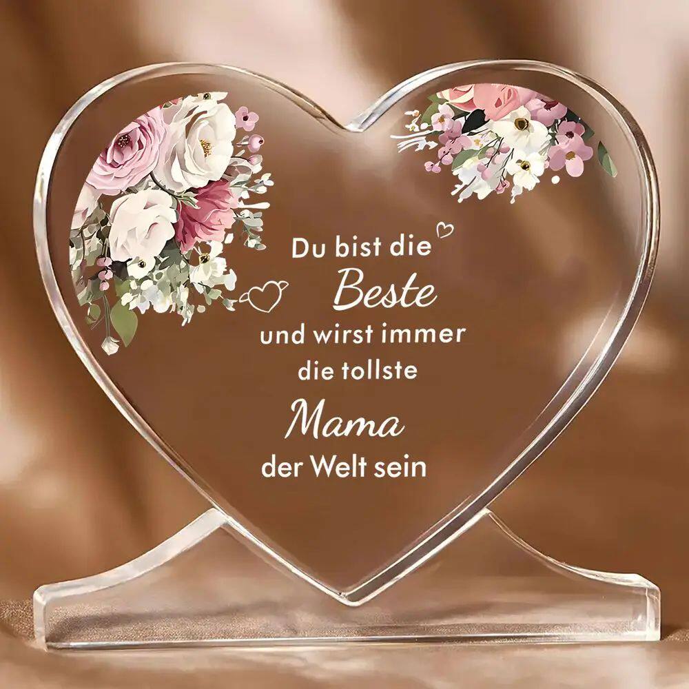 German Mother's Day Acrylic Plaque Gift from Daughter & Son