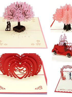3D Pop Up Love Card with Envelope Valentines Day Birthday An