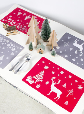 Christmas Decoration Christmas Pvc Printed Placemat Coaster