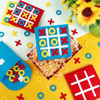 4 bags Felt Tic Tac Toe Family Games Toys for Kids Birthday