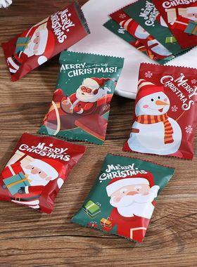100pcs Mixed Color Candy Bag Christmas Biscuit Package Alumi