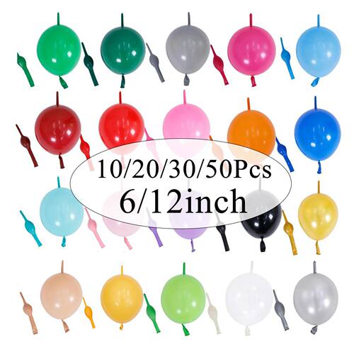 10/20/30Pcs linking Balloons 6/12inch Pastel Colorful Latex