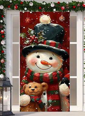 Christmas Santa Theme Nut Cracker Snowman Door Banner Orname