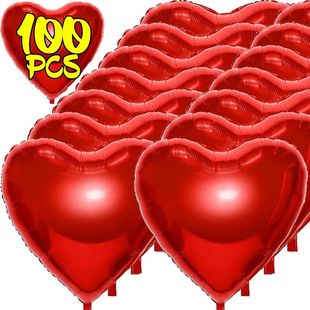 18Inch Red Heart Balloons Inflatable Love Shaped Aluminum Fo