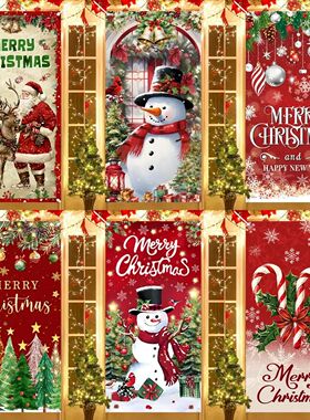 Christmas Hanging Flag Porch Door Banner Christmas Decoratio