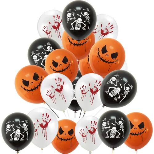 12-30pcs 12 In Latex Balloons 3 Styles Bloody Hand and Skull