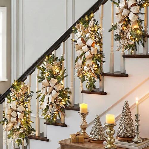 Christmas Swag Wreath Pendants without/with Light Swag Trim