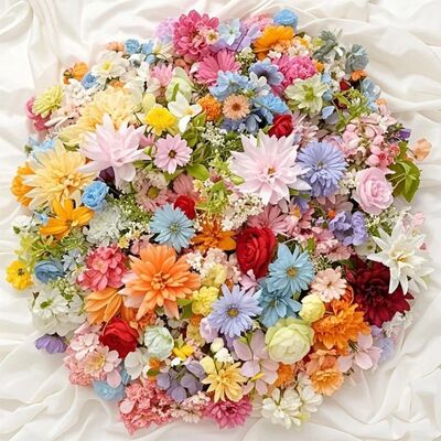 20/52Pcs Random Mix Artificial Flowers Silk Fake Flowers for