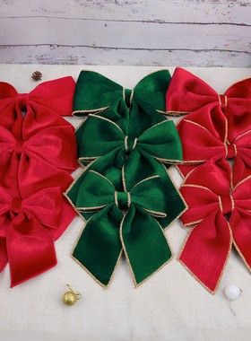 Christmas Bow Christmas Tree Pendant Diy Ribbon Gold-edged B