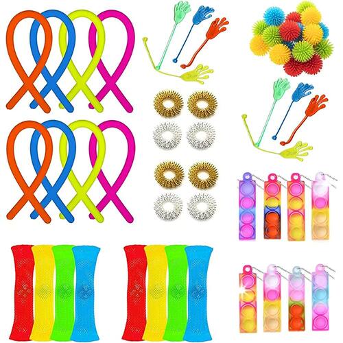 48PCS Mix Finger Fidget Toys Party Favors Bulk Pack Stress R