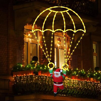 LED Christmas Parachute Lights with Santa Claus Usb Powered