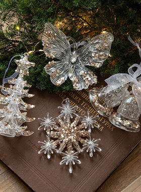 Christmas Decorations Sequ Acrylic Pendant Transparent Snowf