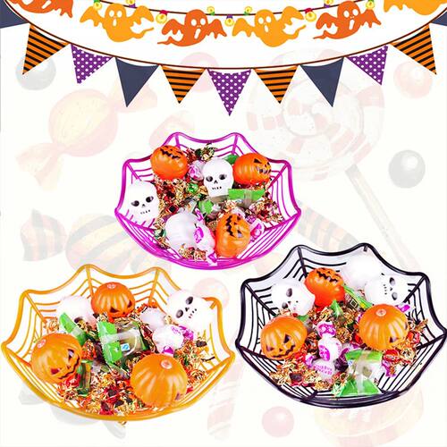 1PC - Halloween Props Spider Web Water Fruit Basket Holiday