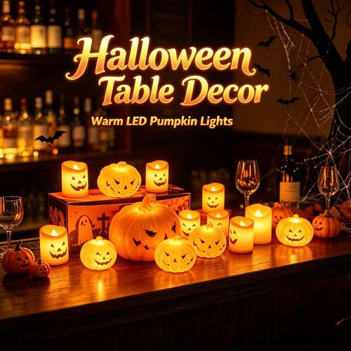 Flameless LED Pumpkin Lamp, Warm Light Jack O Lantern Hallow