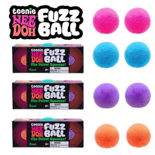 Needoh Mini 3 Pack Fuzz Ball Stress Teenie Squishy Sensory T