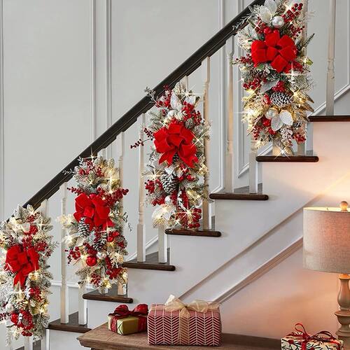 Without/with Light Christmas Wreath Centerpiece Decoration R