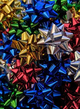 Small Star Bows for Present Wrapping Multi Colors Christmas