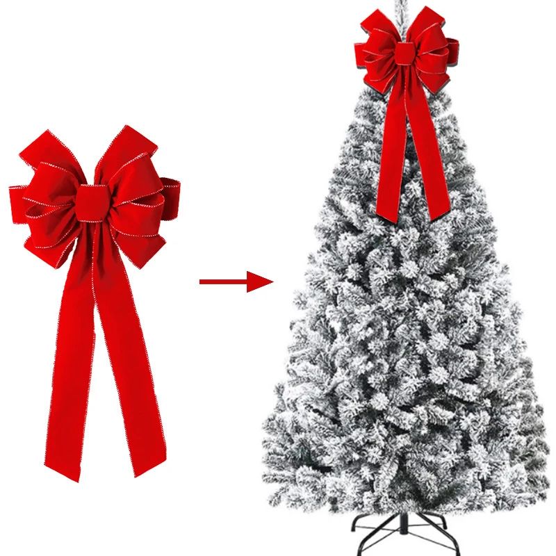 Red Christmas Bows Outdoor Decorations Large Christmas Tree