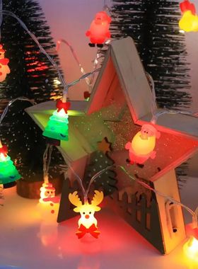 1pc LED Silica Gel Christmas String Lights With Santa Snowma