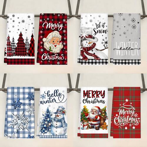 2pcs Christmas Kitchen Towels Merry Christmas Decoration Xma